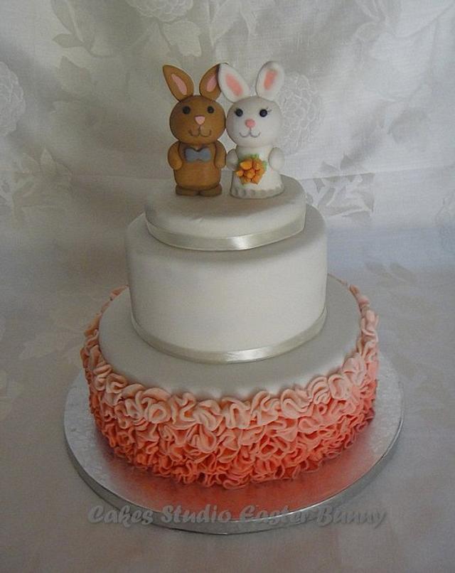 Wedding cake with Bunnies. - Decorated Cake by Irina - CakesDecor