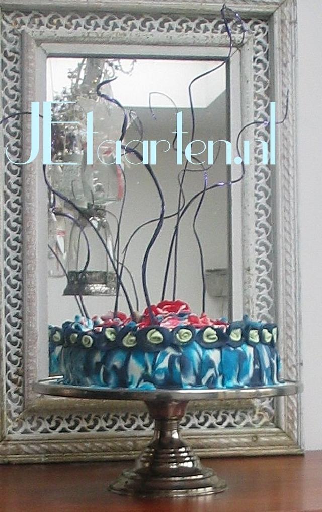 bleu - Decorated Cake by Judith-JEtaarten - CakesDecor