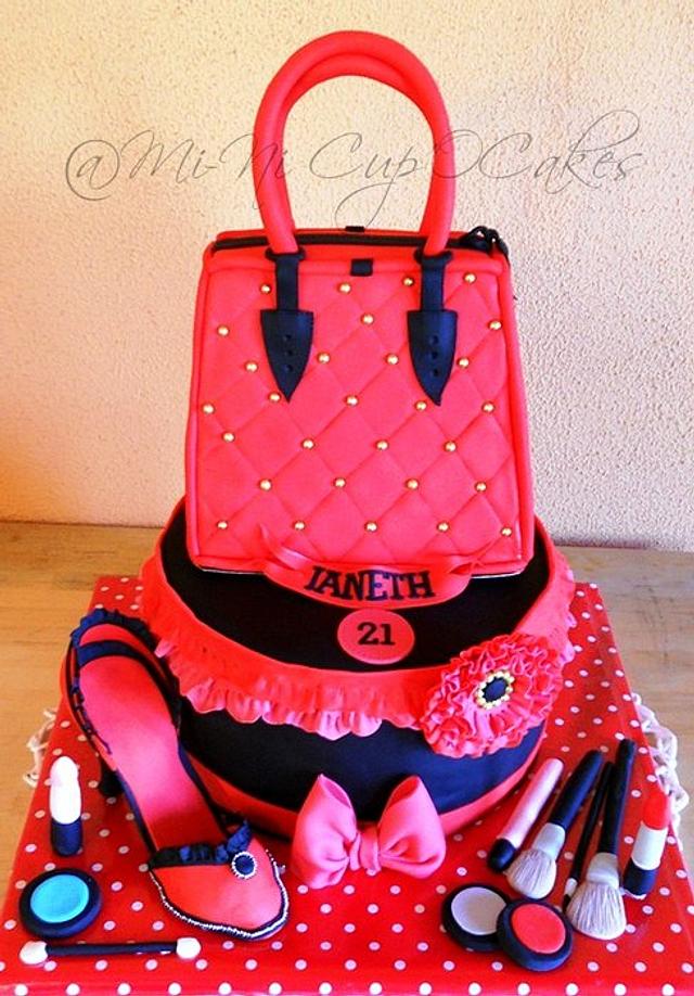 Red LV Bag Cake - The Chemist's Bakeshop