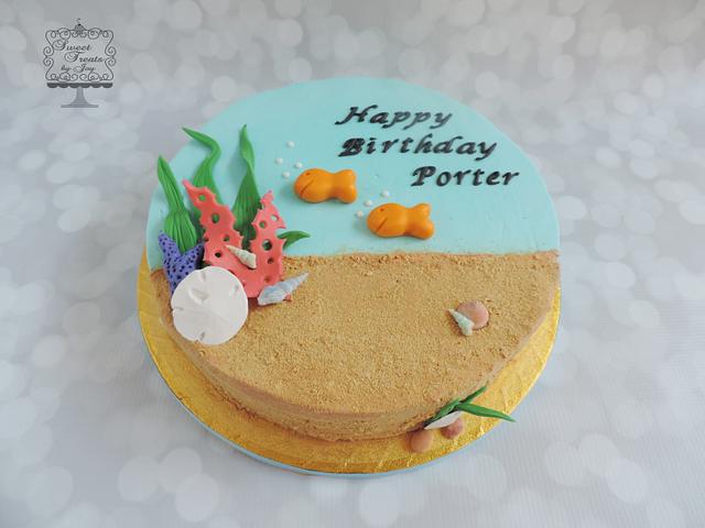 Goldfish Birthday Cake - Decorated Cake by Joy Thompson - CakesDecor