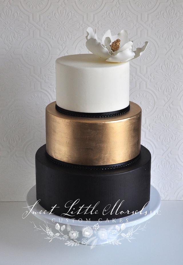 Simple Color Block Wedding Cake Decorated Cake by CakesDecor