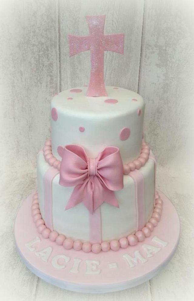 Christening Cake - Decorated Cake by Chocomoo - CakesDecor