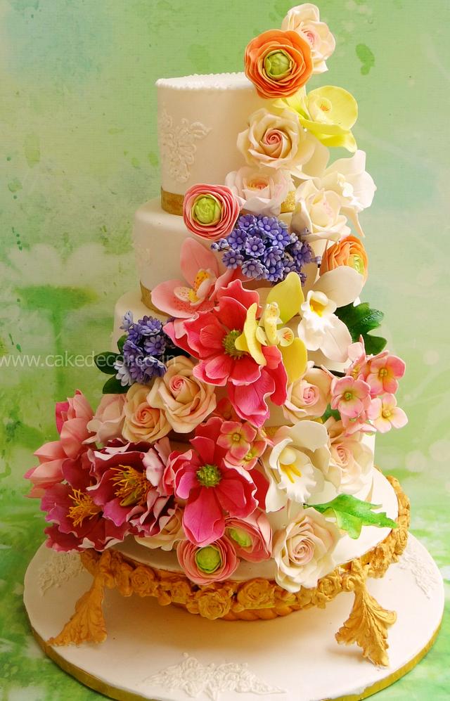 Floral Bliss - Decorated Cake By Prachi Dhabaldeb - CakesDecor