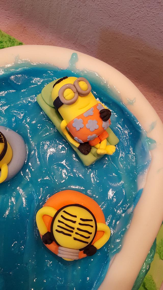 Minions in the pool - Cake by Dimitra Koniosi Markou - CakesDecor