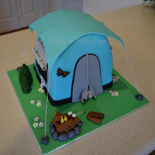 Camping Themed Birthday Cake Cake By Kelly Stevens Cakesdecor