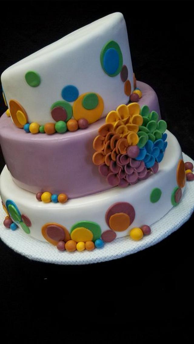 Rainbow Polka Dots Decorated Cake By Elyse Rosati Cakesdecor 