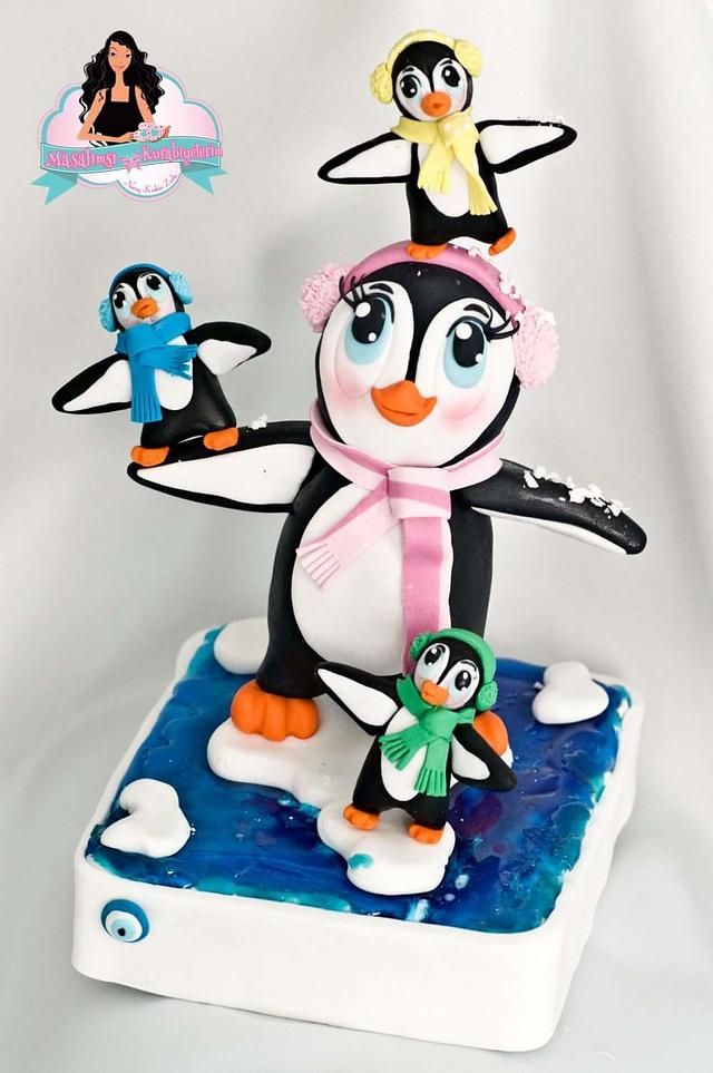 Sweet Penguins - Decorated Cake by Nuray Keskin Zorlu - CakesDecor