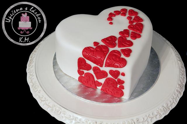 Just Hearts :-) - Decorated Cake by Tynka - CakesDecor