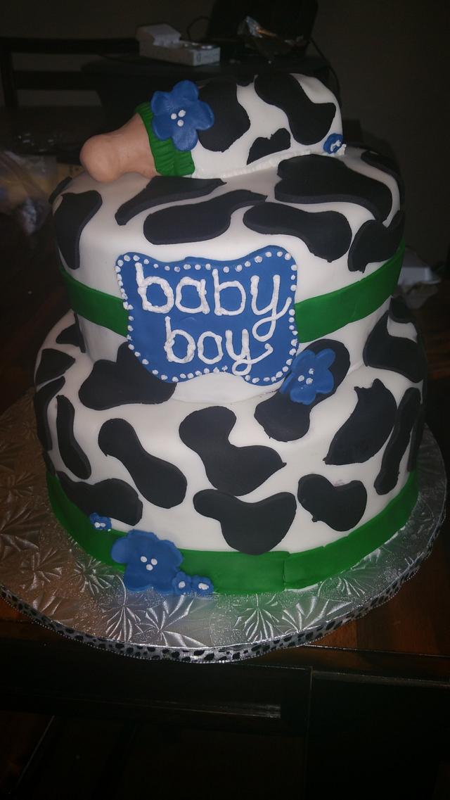 Baby Boy Shower Cow Cake Cake By Buttercup46 Cakesdecor