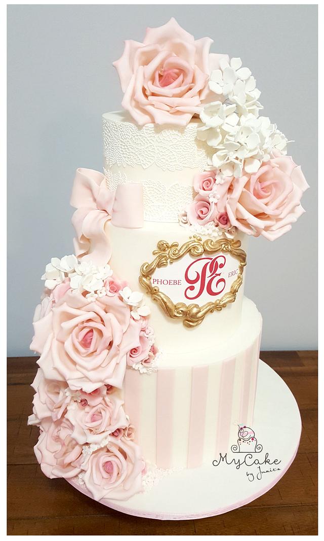 Soft pastel pink wedding cake Cake by Hopechan CakesDecor