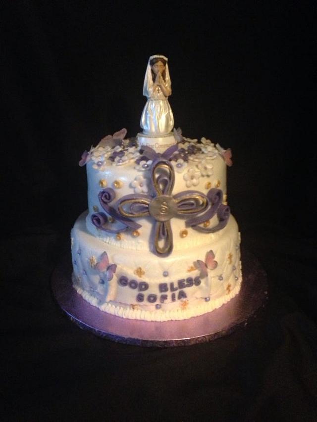 First communion Cake - Decorated Cake by beth78148 - CakesDecor