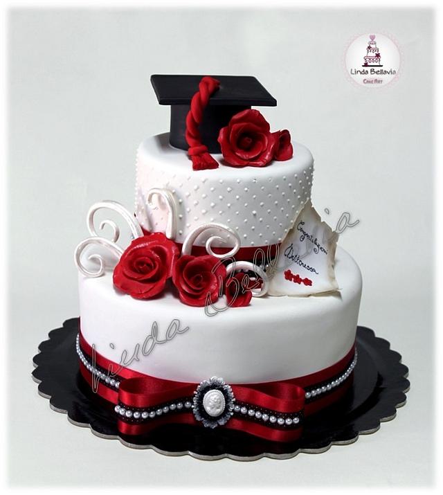 Elegant graduation cake, cake pops and cookies