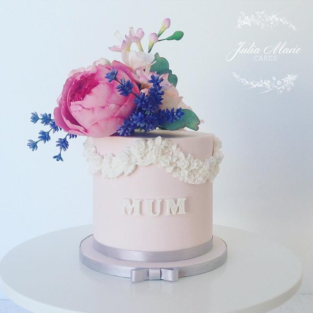 Blush Pink Floral Cake - Decorated Cake by Julia Marie - CakesDecor