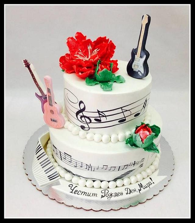 Music themed cake Decorated Cake by The House of Cakes CakesDecor