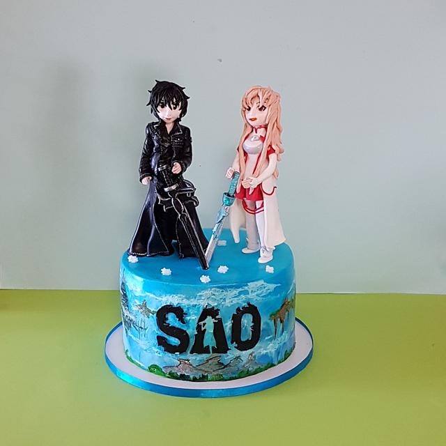 Sword art online cake - Decorated Cake by The Custom - CakesDecor
