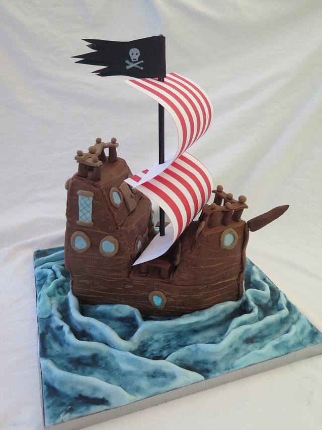 Pirate ship cake Cake by Julie White CakesDecor