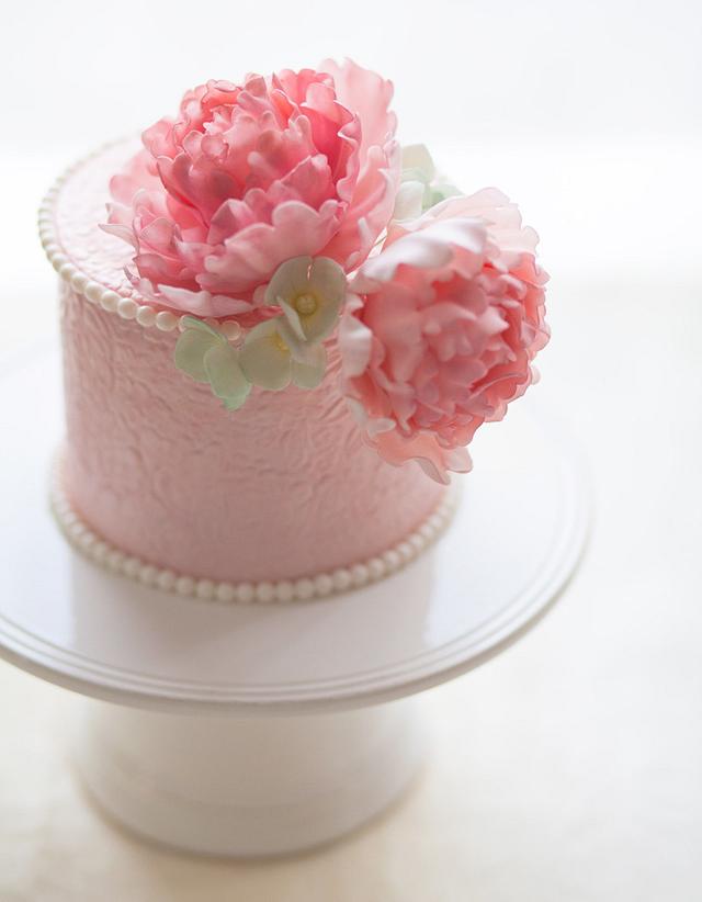 Pretty Pink Peonies - Decorated Cake by La Cupella Cake - CakesDecor