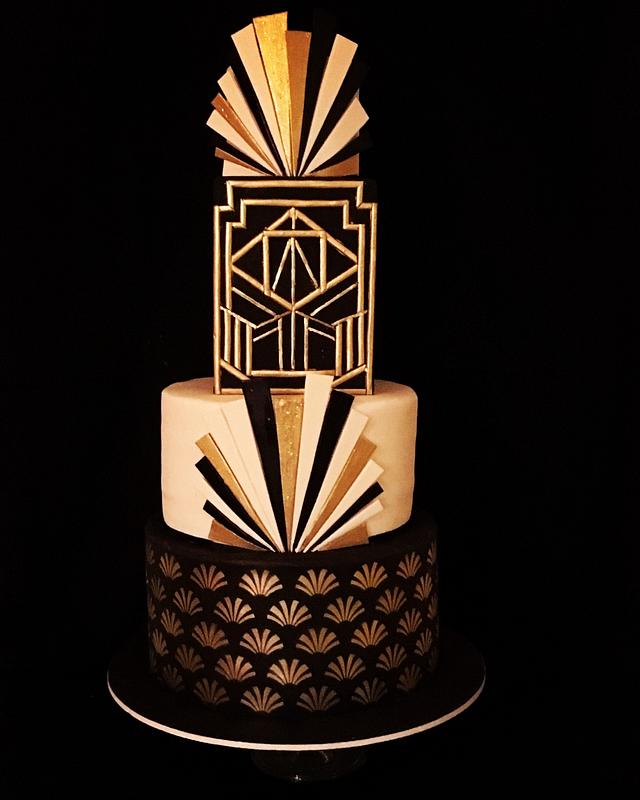 Art Deco Style - Decorated Cake By The Hot Pink Cake - Cakesdecor