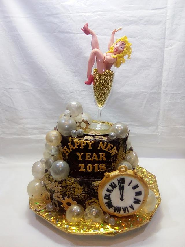 new years eve cake 2018 - Cake by Aurelia'sTartArt - CakesDecor