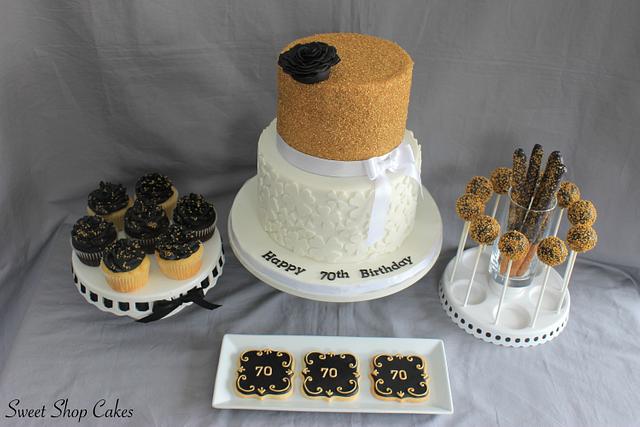 70th Birthday Birthday Dessert Table Cake By Sweet Shop Cakesdecor