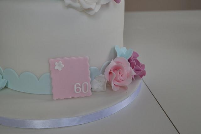 Floral 60th birthday cake