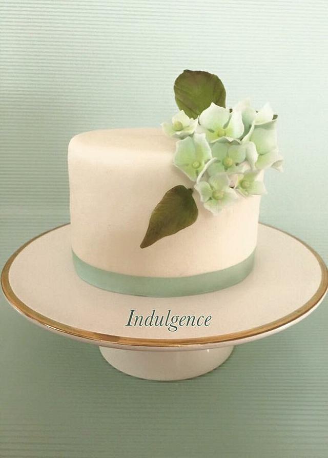 Pale blue white hydrangeas - Decorated Cake by Indulgence - CakesDecor