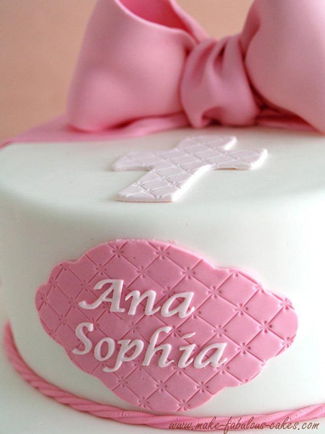Pink Ruffles Baptism Cake - Cake by Make Fabulous Cakes - CakesDecor