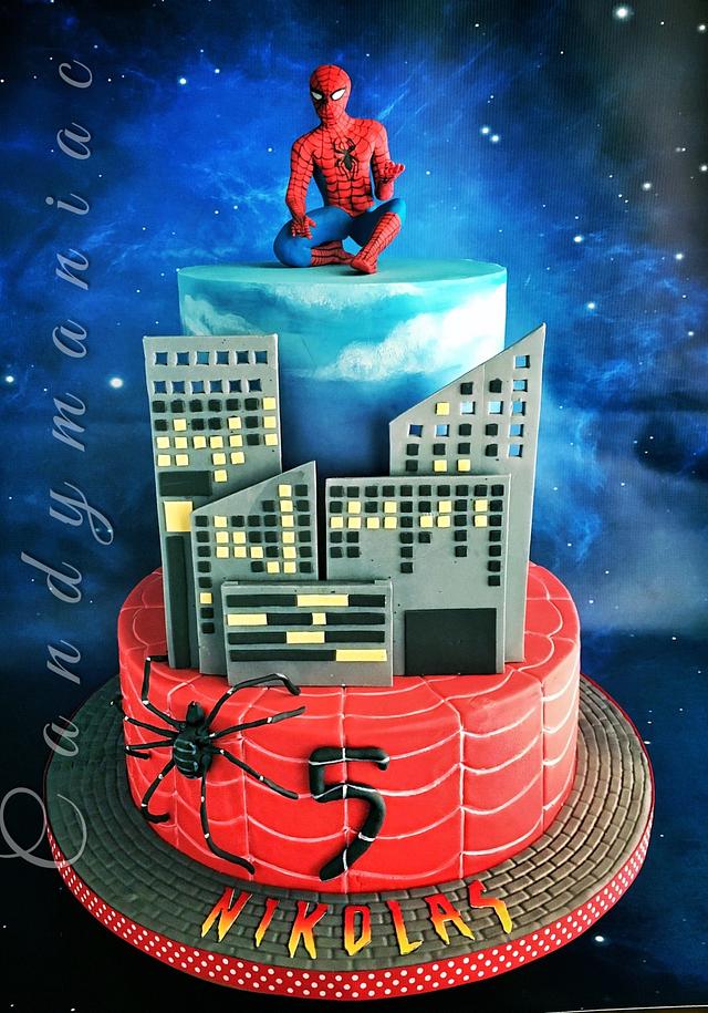 Spiderman cake Cake by Mania M. CandymaniaC CakesDecor