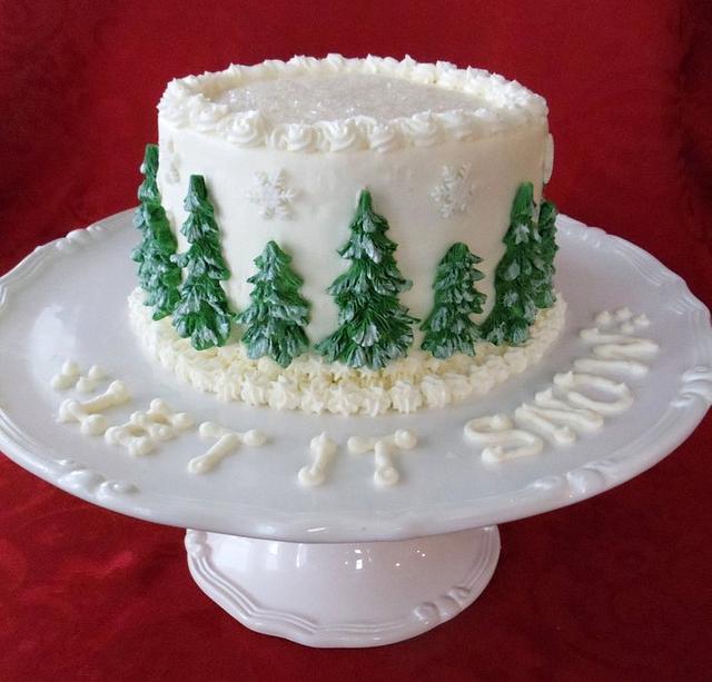Christmas Tree Cake Decorated Cake by Susan Russell CakesDecor