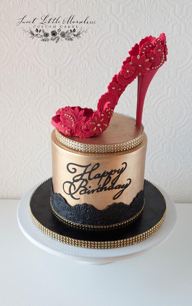 Red Stiletto Heel Cake Cake by Stephanie CakesDecor