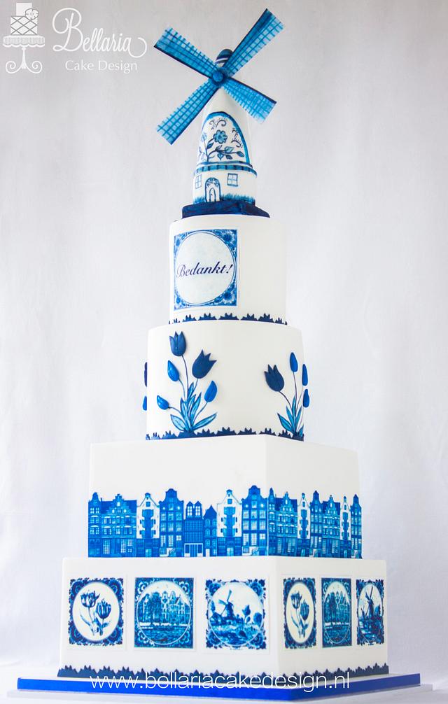 Delft blue cake - Cake by Bellaria Cake Design - CakesDecor