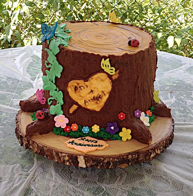 Wood Anniversary - Decorated Cake by Julia - CakesDecor