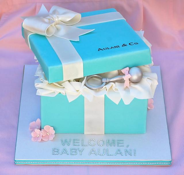 Tiffany Baby Shower Cake By Lesley Wright Cakesdecor