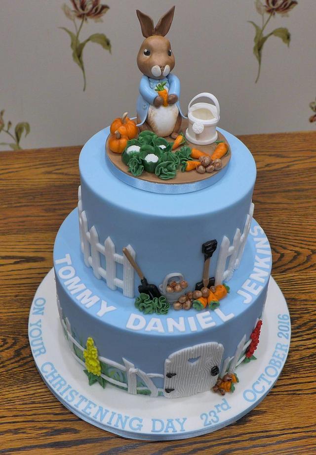 Peter Rabbit Christening Cake Decorated Cake by CakesDecor