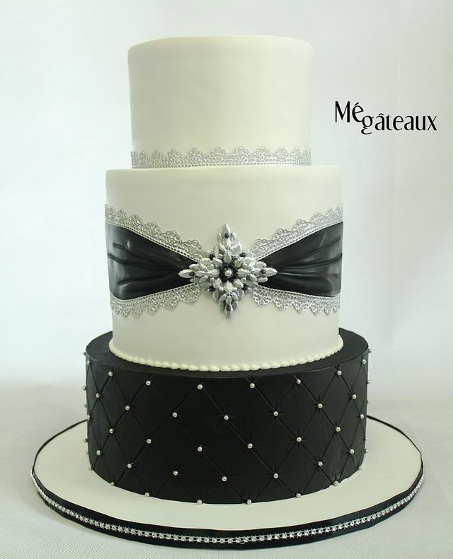 Black, White, Brown and a Hint of Silver Cake - Amazing Cake Ideas