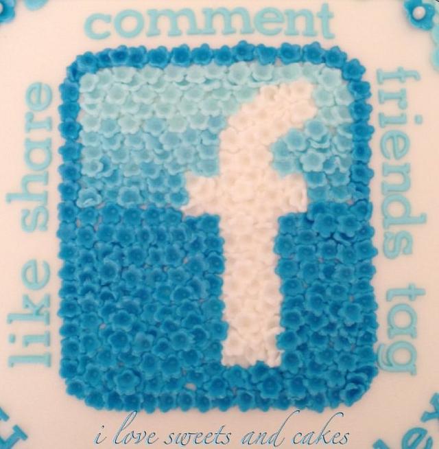 Pretty Facebook Birthday Cake - Cake By Vicki Graham - CakesDecor