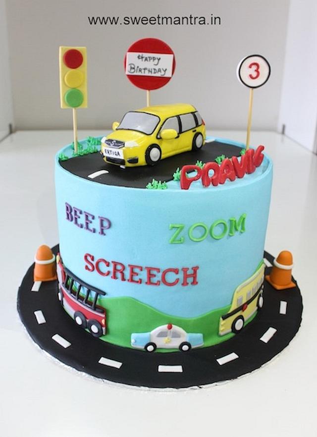 Vehicles, Ertiga Car, Police Car theme customized cake - - CakesDecor