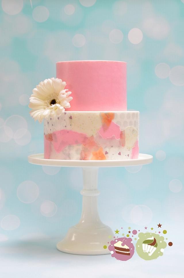 Wafer paper decoupage wedding cake Decorated Cake by KS CakesDecor