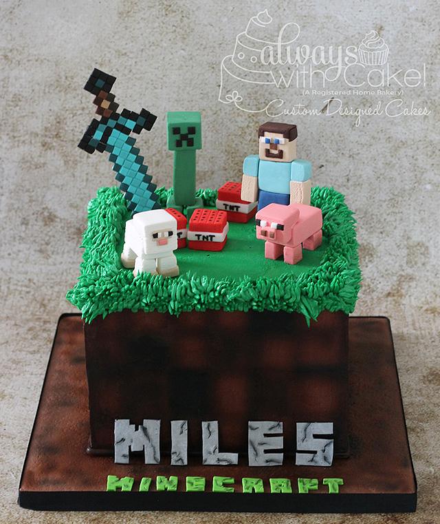 Mine Craft Cake - Decorated Cake by AlwaysWithCake - CakesDecor