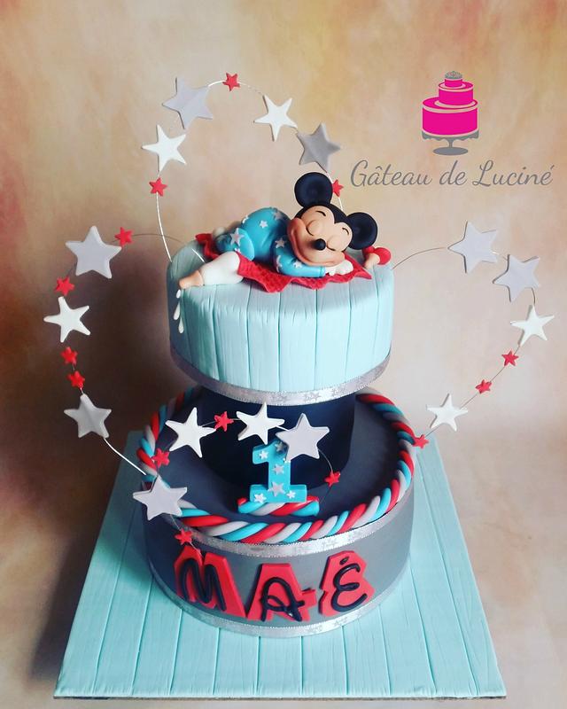 Sleeping Baby Mickey Mouse Cake By Gateau De Lucine Cakesdecor