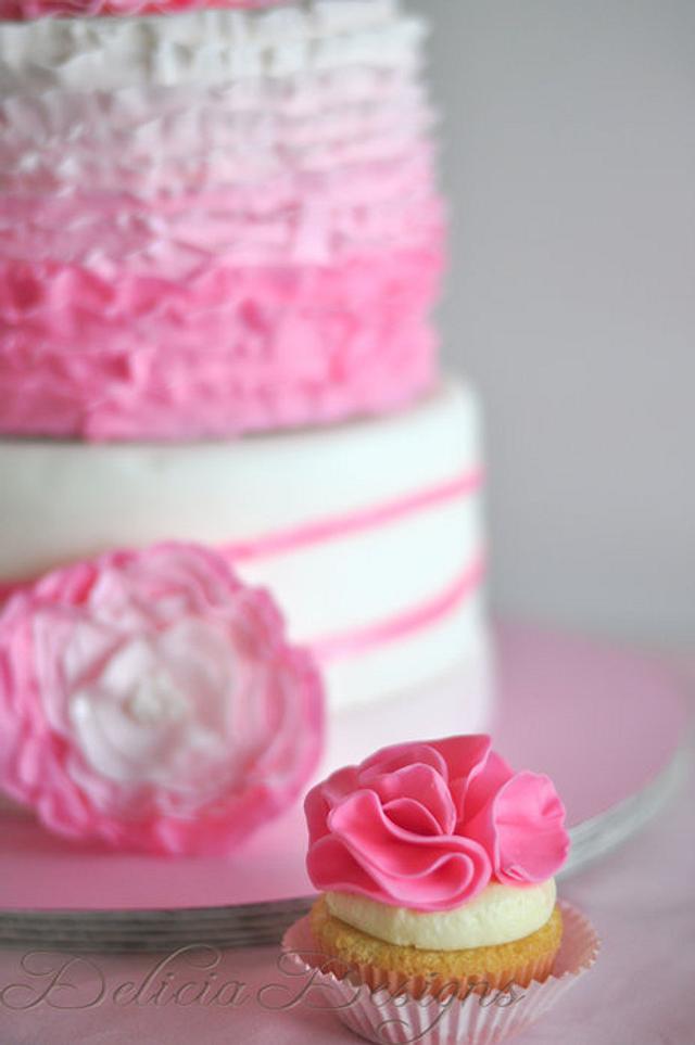 Ruffled In Pink - Decorated Cake By Delicia Designs - Cakesdecor