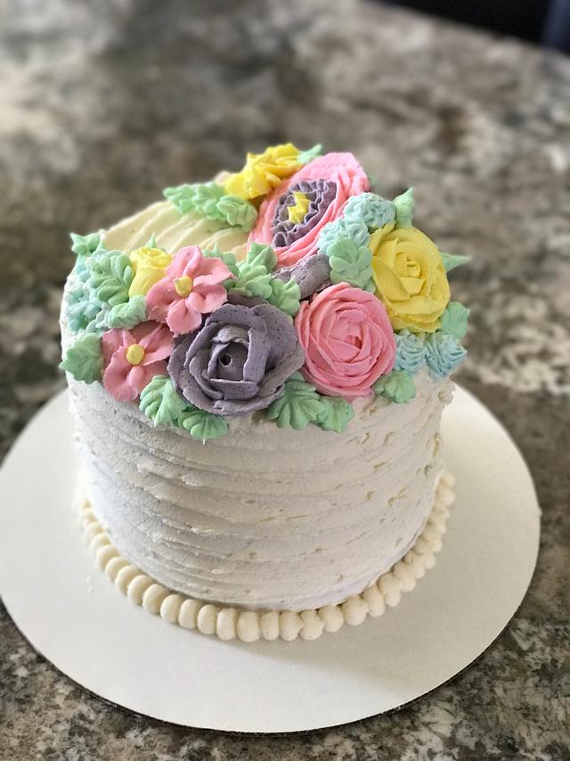 Flower Birthday Cake - Decorated Cake by Daria - CakesDecor