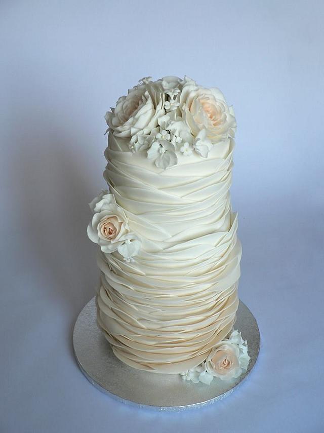 Sandstone wedding  ruffle cake