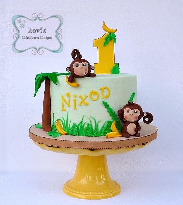 Monkey cake | Monkey cake, Cake, Monkey birthday cakes