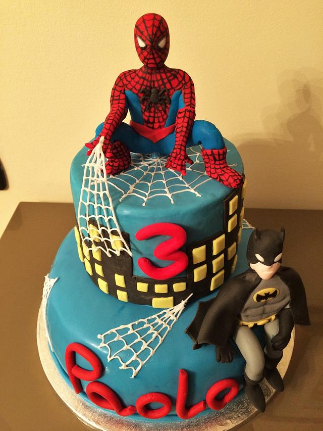 Spiderman- Superman- Batman Themed Cake – mabrook.me
