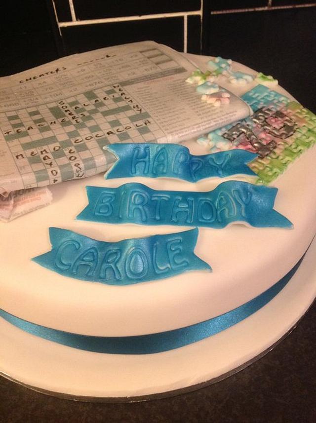 Crossword Puzzle Cake Cake by Samantha Marshall CakesDecor
