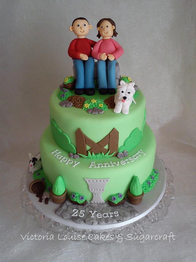 25th Wedding Anniversary Cake - Cake by - CakesDecor