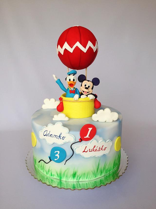 Mickey Mouse Donald Duck Birthday Cake Cake By Layla Cakesdecor