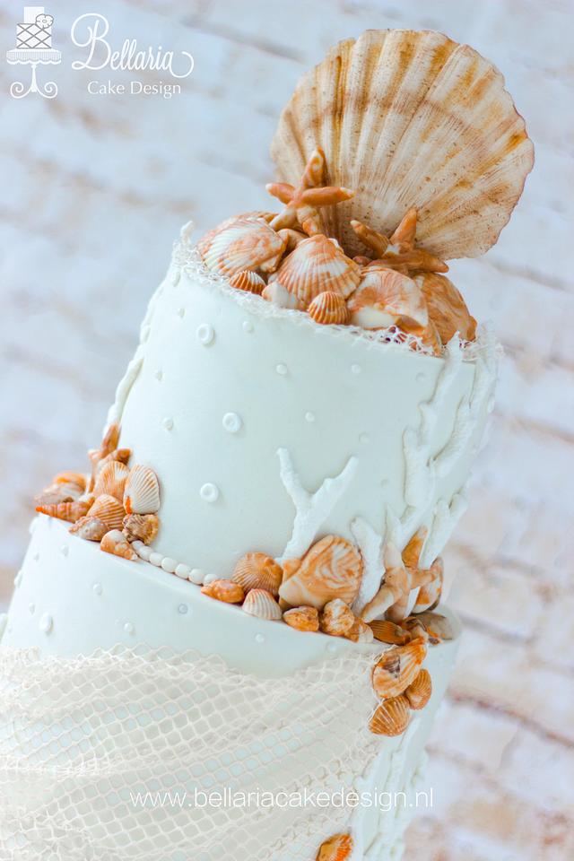 Beach Themed Wedding Cake Cake By Bellaria Cake Design Cakesdecor 7236