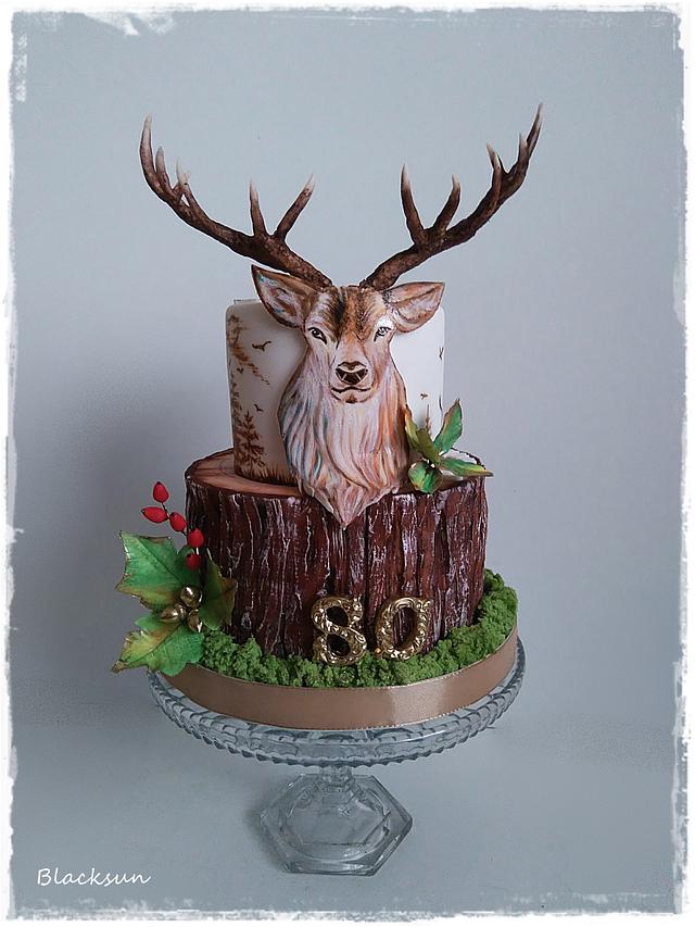 Hand painted deer - Cake by Zuzana Kmecova - CakesDecor